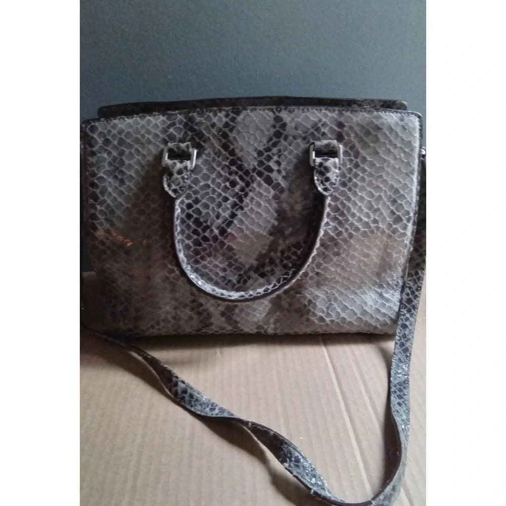 Michael Kors Snakeskin Embossed‎ Leather Satchel Crossbody Bag Purse